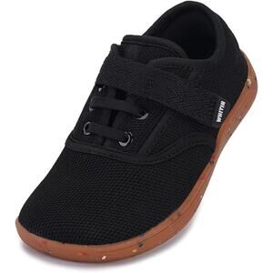 Whitin Toddler Boys 6.5 Black Sneakers Hook Loop Close Round Toe Barefoot Shoes